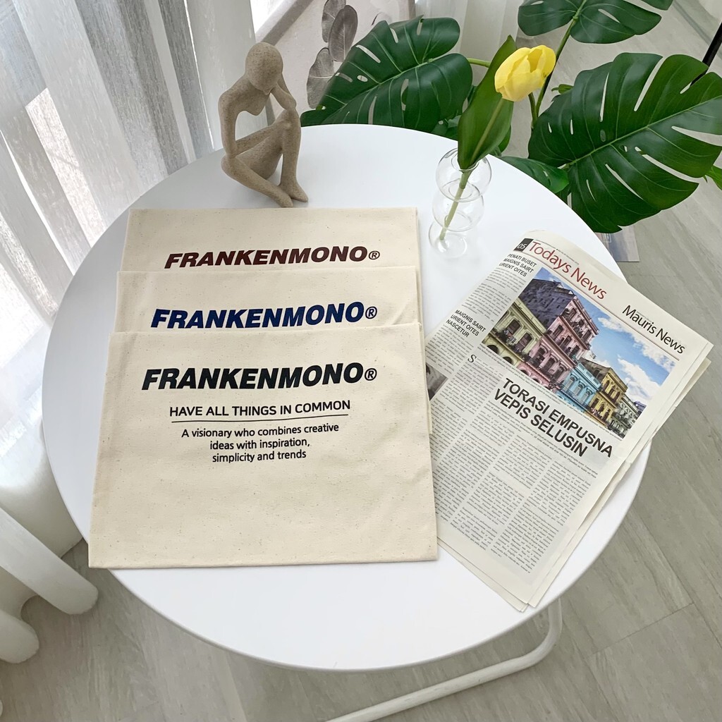 韓國 FRANKEN MONO帆布袋 FRNM帆布袋 帆布 環保袋 兔子 購物袋 購物 袋子