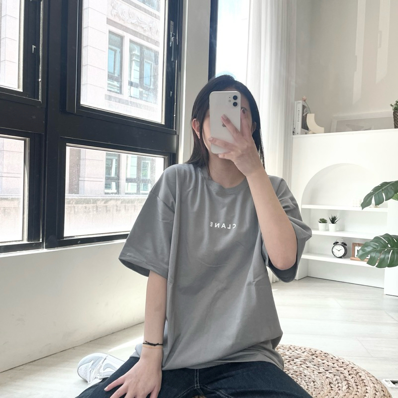 Clane 短T 短袖 落肩 寬鬆 落肩 圓領 百搭素Tee 短T 情侶T 80046