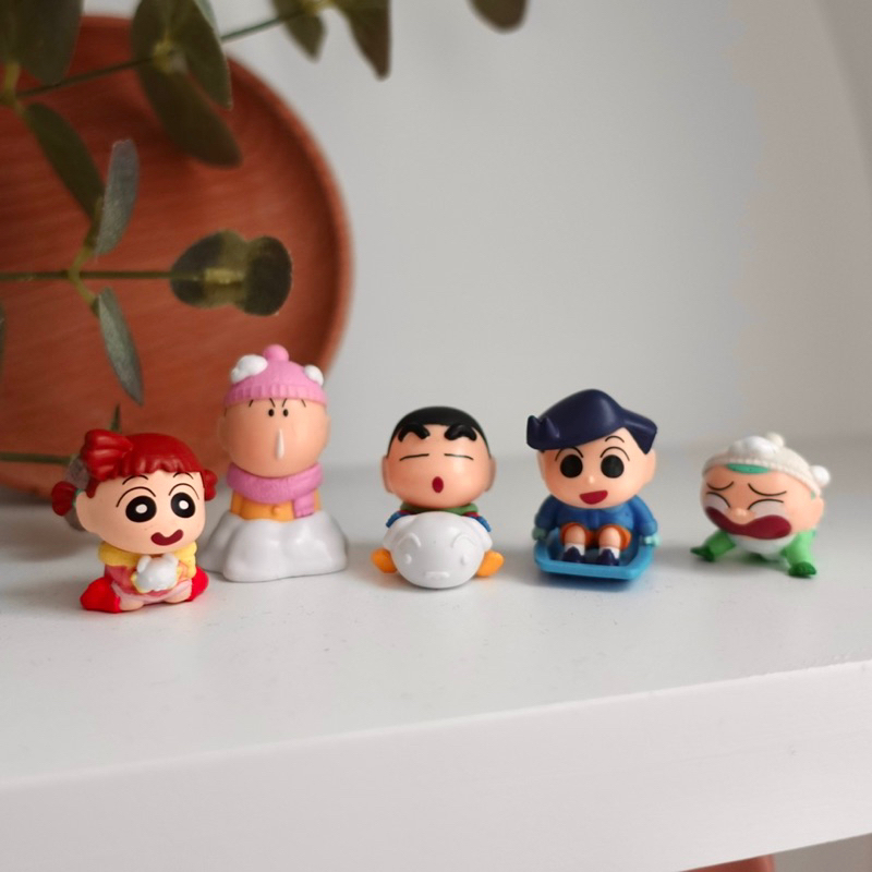 萬代 BANDAI蠟筆小新扭蛋 忍者 玩雪 雪人組 蠟筆小新公仔 正版授權 扭蛋 一組五隻