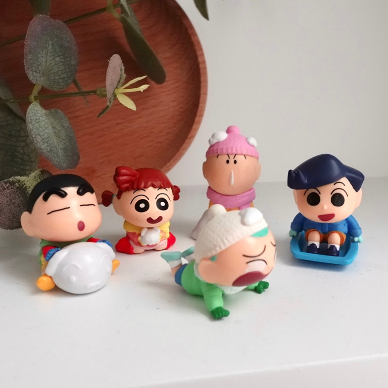 萬代 BANDAI蠟筆小新扭蛋 忍者 玩雪 雪人組 蠟筆小新公仔 正版授權 扭蛋 一組五隻