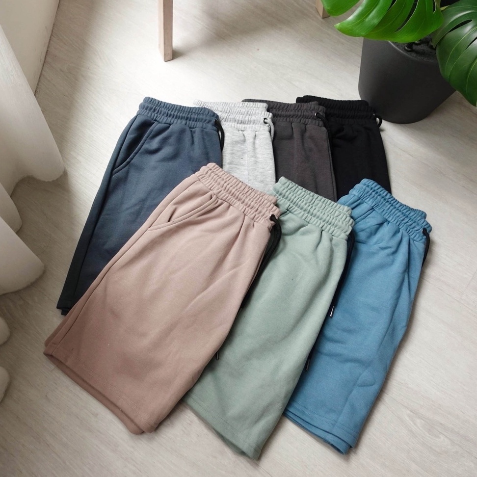 棉質抽繩短褲 寬鬆 抽繩 鬆緊帶 短褲 棉褲 百搭 七色  80035