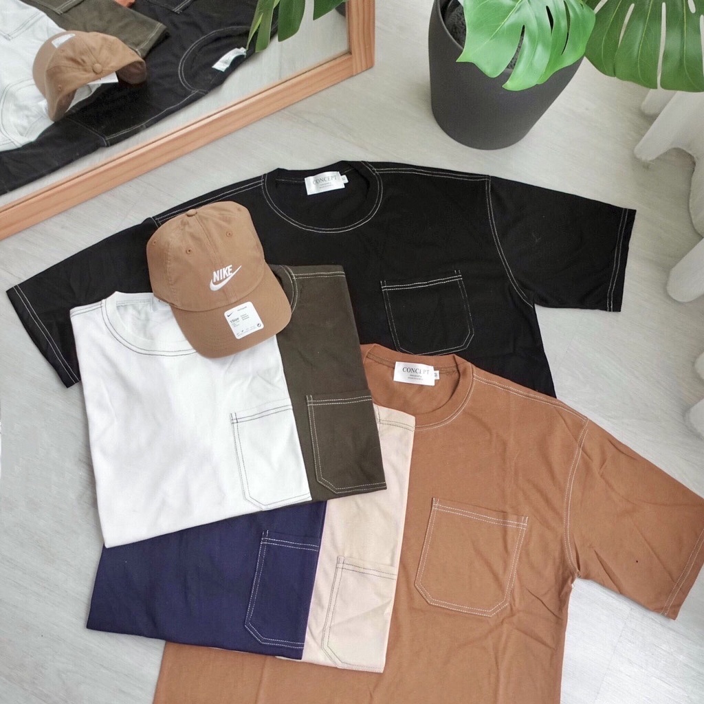 反車線短T 多色款 反車線 口袋T 口袋短T 口袋短袖 口袋素T 素T  短T 18386