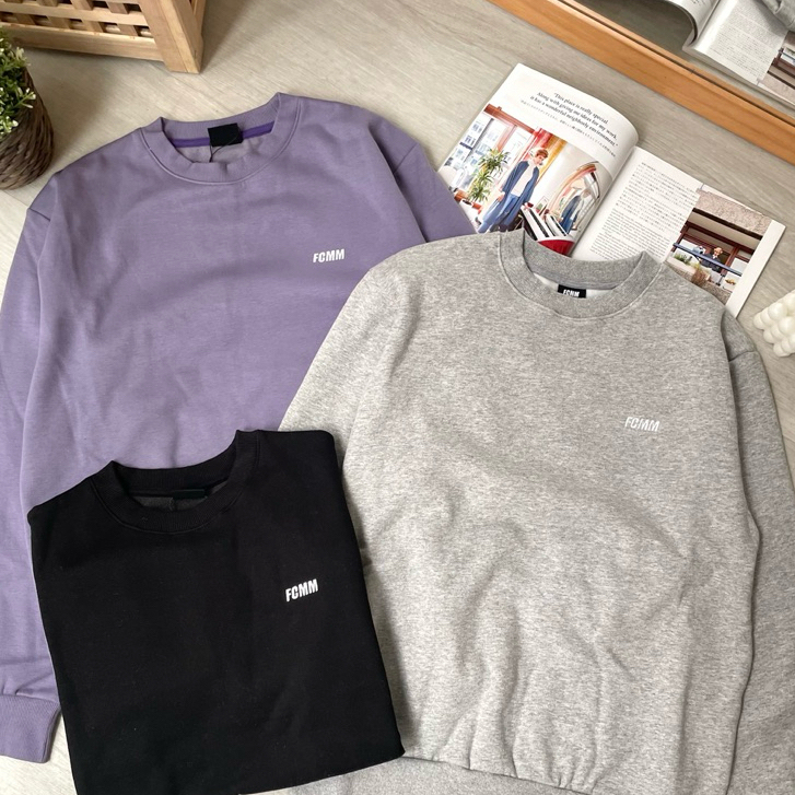 韓國FCMM 秋冬韓系刷毛 經典圓領 刺繡小logo 衛衣 長袖