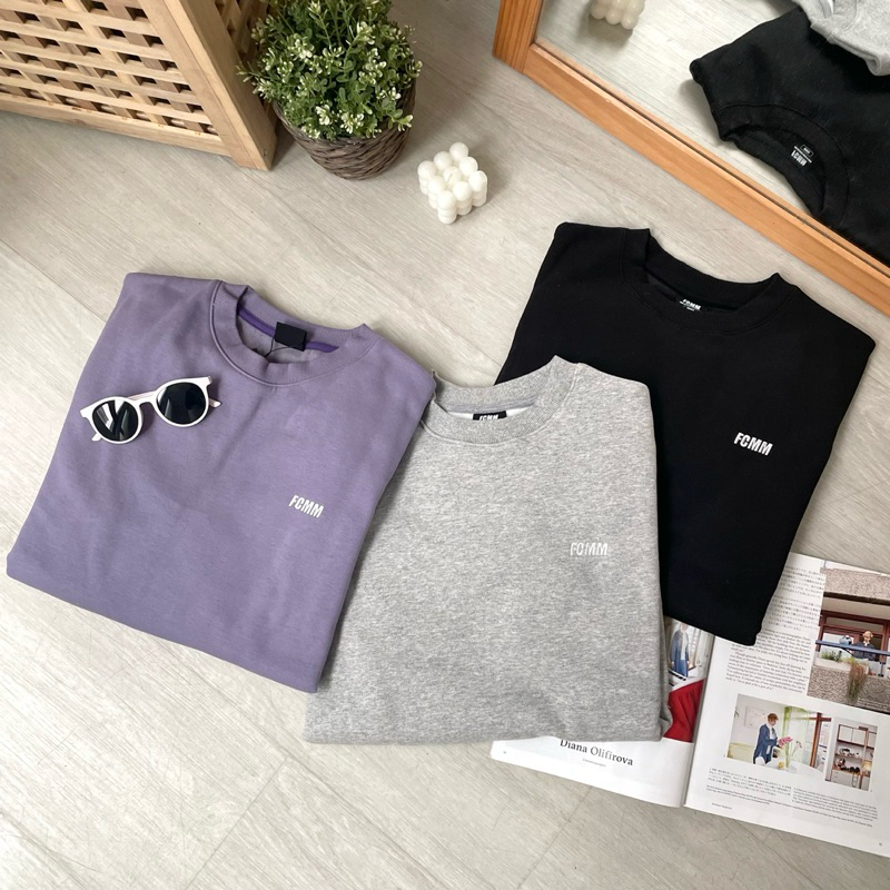 韓國FCMM 秋冬韓系刷毛 經典圓領 刺繡小logo 衛衣 長袖