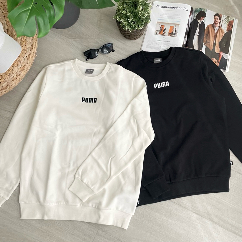 PUMA 刷毛大學T PUMA小標LOGO 內刷毛 大學T 長袖