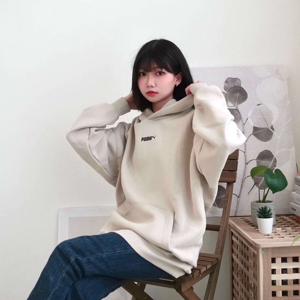 PUMA帽T 內刷毛帽T 厚磅帽T 羅紋布 刺繡小標