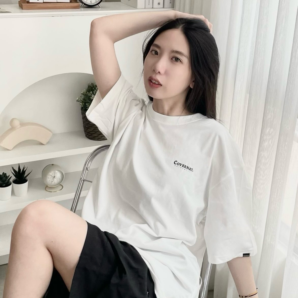 韓國Covernat經典短T 2024最新款 涼感棉 短袖 短T 素T 小標 黑、白素T 情侶衣 上衣