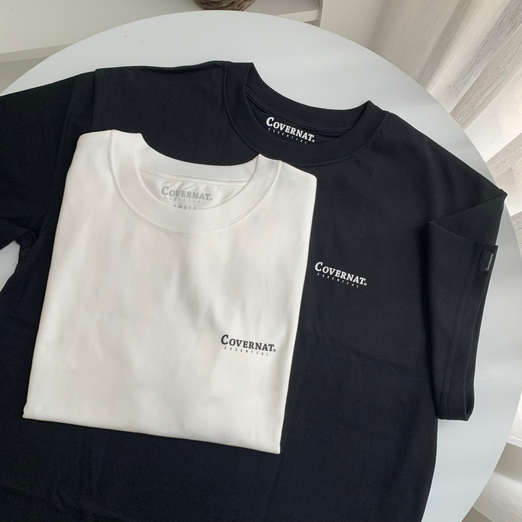 韓國Covernat經典短T 2024最新款 涼感棉 短袖 短T 素T 小標 黑、白素T 情侶衣 上衣
