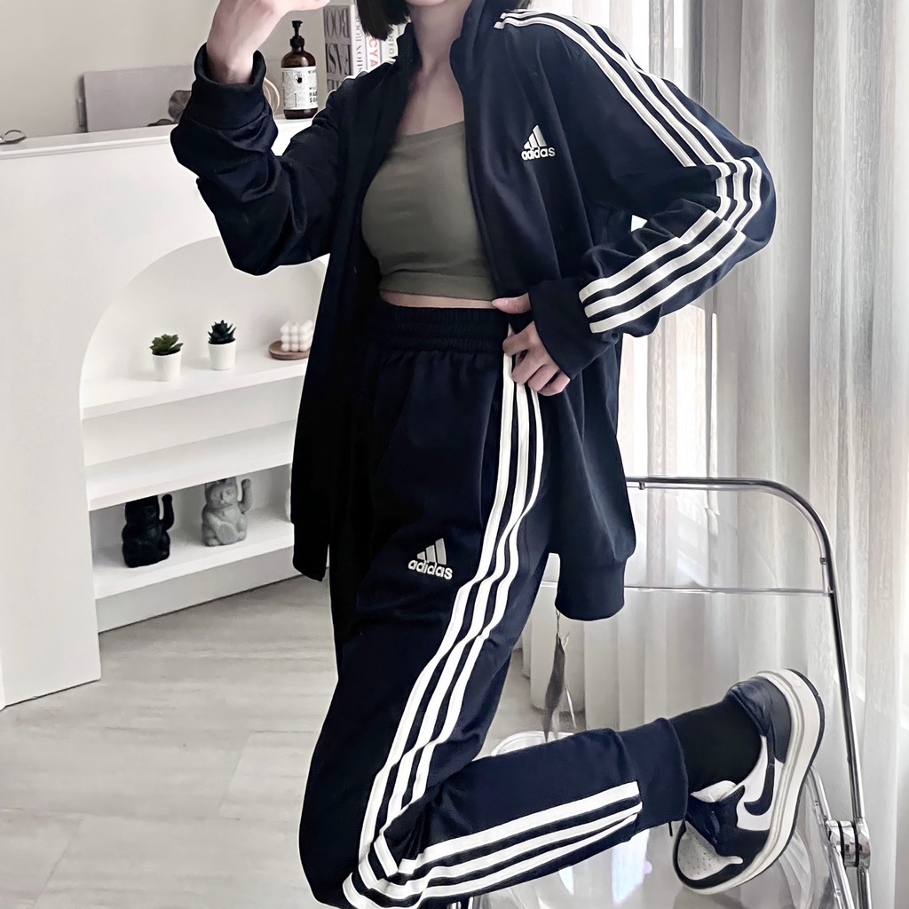 ADIDAS運動套裝 外套 內磨毛 長褲 立領外套 經典三線 超值優惠價 IC6747