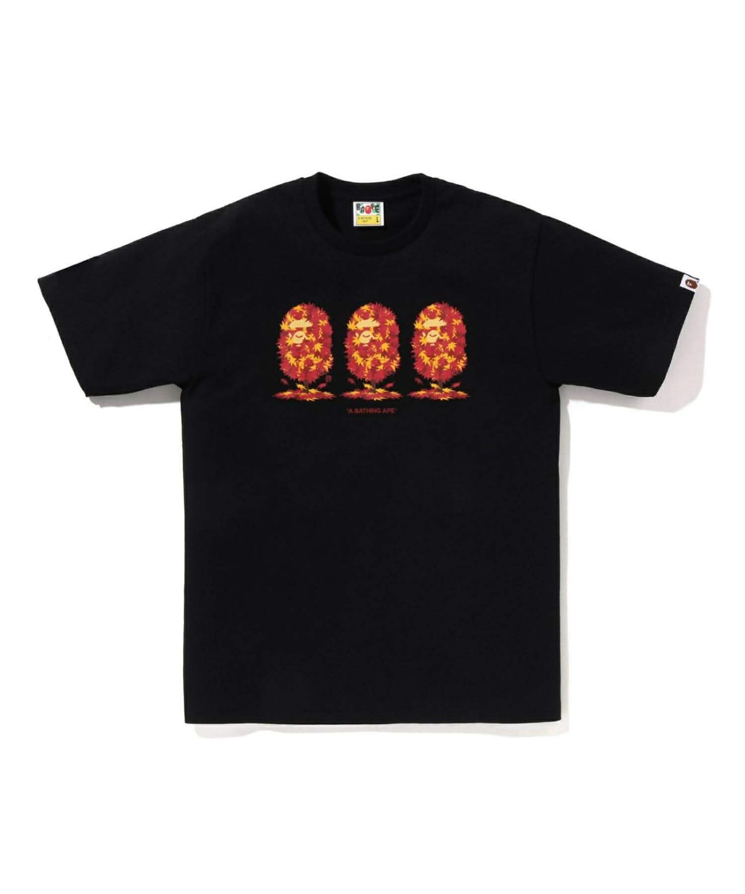 BAPE JAPAN AUTUMN APE HEAD TEE 落葉 楓葉 小猿人 3猿人 短T 1L72110049
