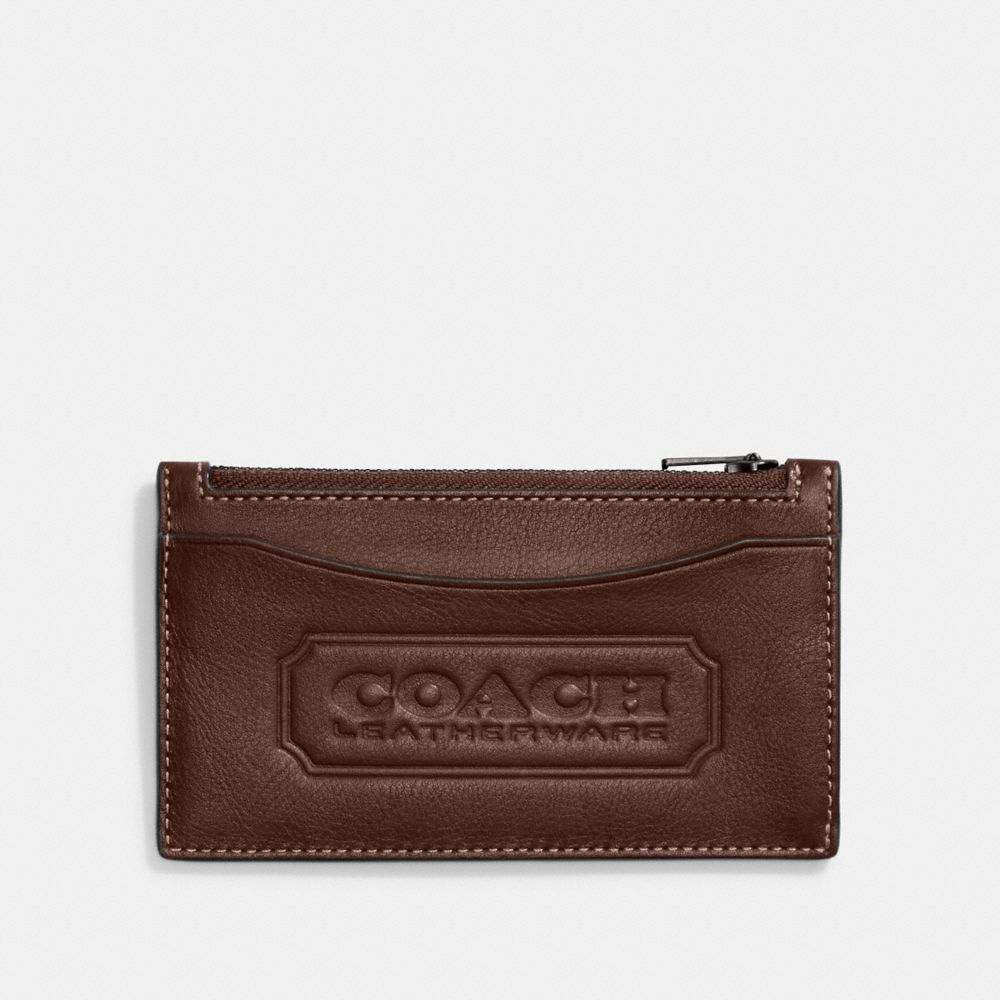 【Coach】Zip Card Case With Coach Badge  咖
