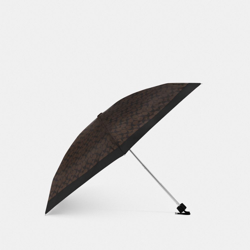 【Coach Outlet】Uv Protection Signature Mini Umbrella  深咖