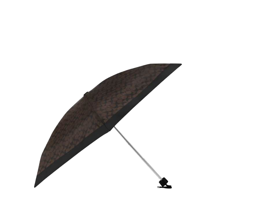 【Coach Outlet】Uv Protection Signature Mini Umbrella  深咖