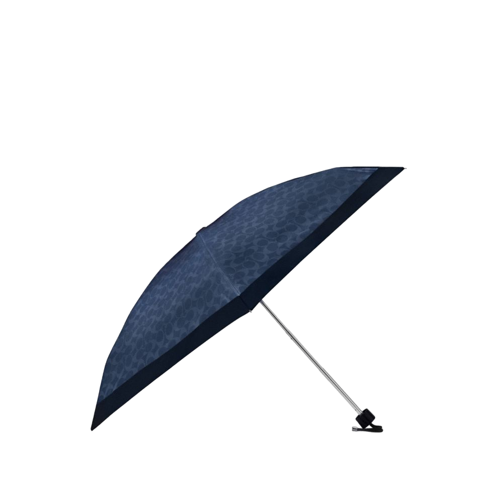 【Coach Outlet】(微瑕疵, 清倉品) Uv Protection Signature Mini Umbrella (Navy)  米