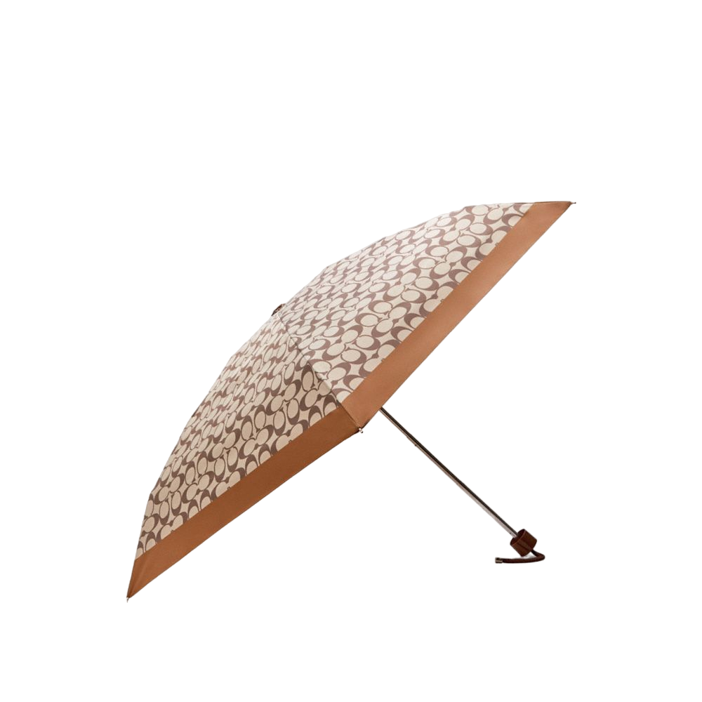 【Coach Outlet】Uv Protection Signature Mini Umbrella  咖