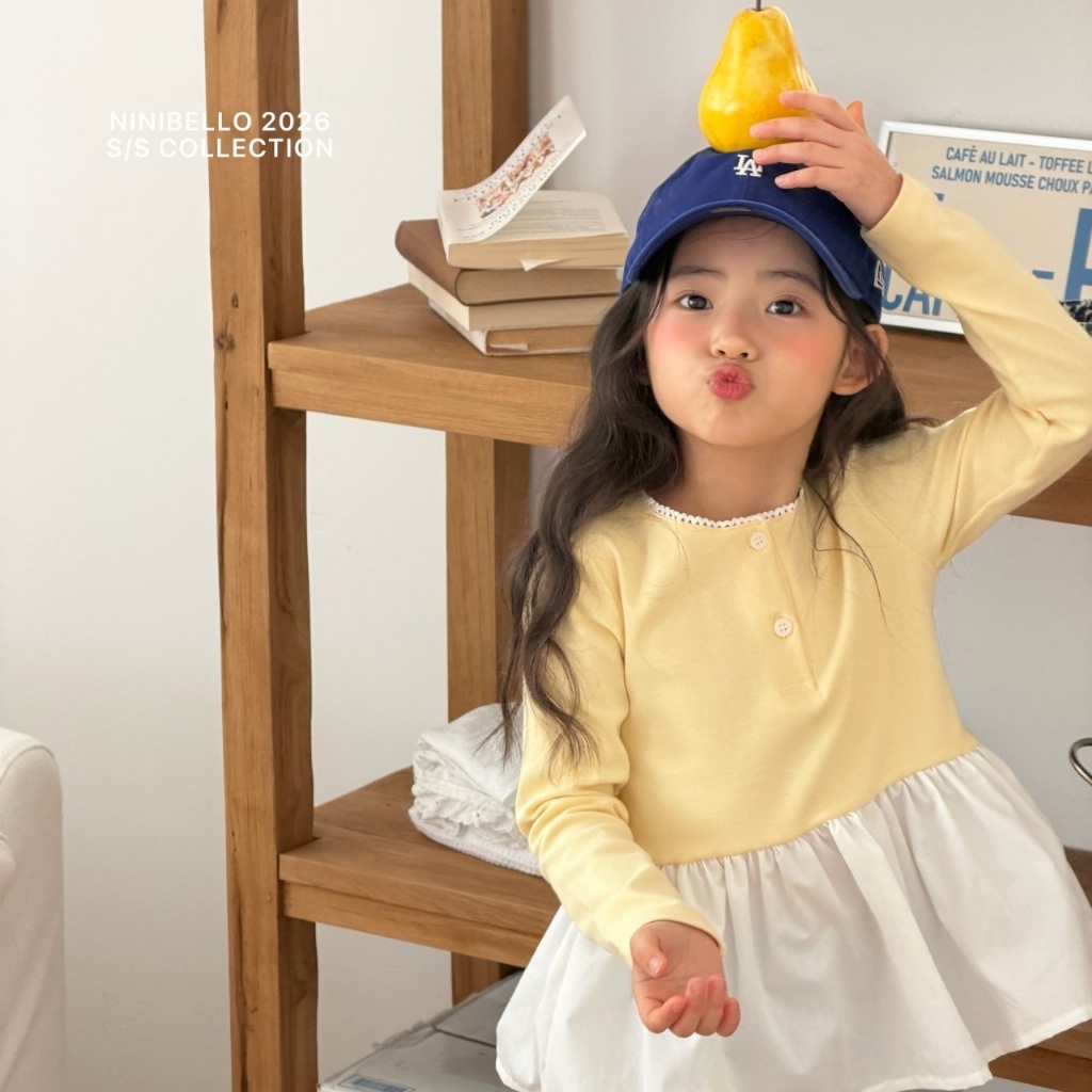 正韓春Ninibello 兩色甜美拼接上衣
