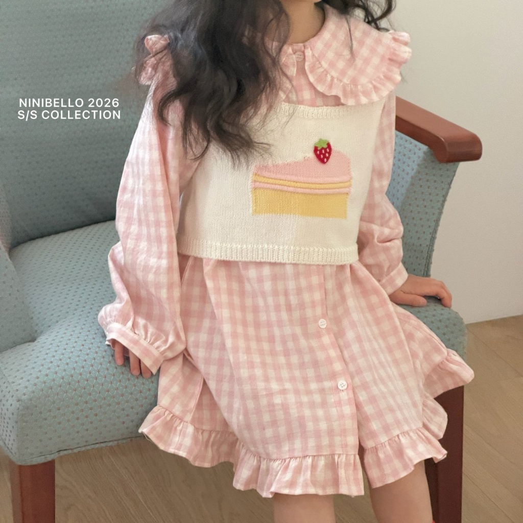 正韓春Ninibello 兩色草莓蛋糕疊穿背心