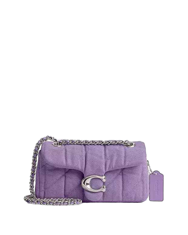 【Coach】Quilted Colored Denim Tabby Shoulder Bag 20  紫