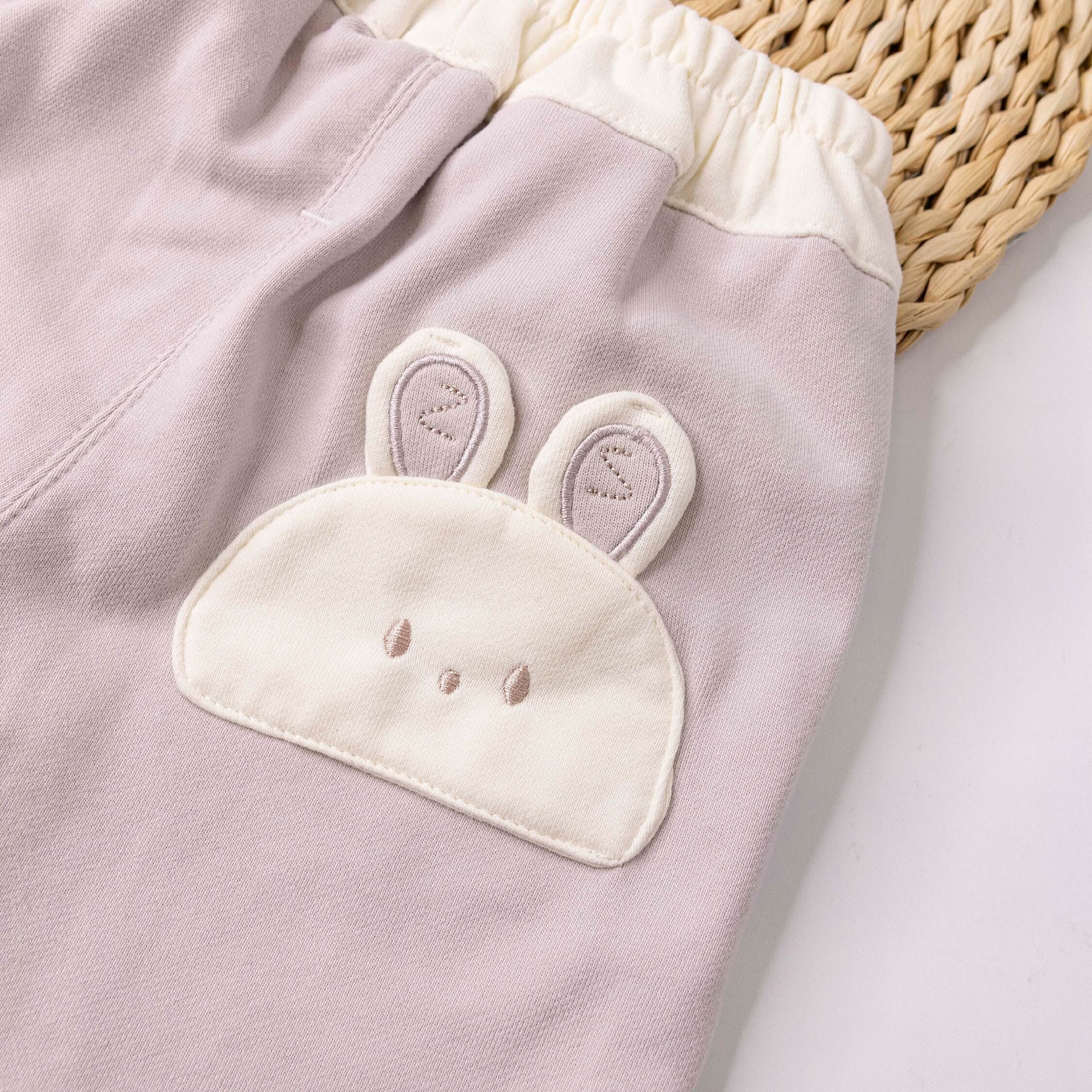 【H55945】Q萌立體造型兔兔縮口褲