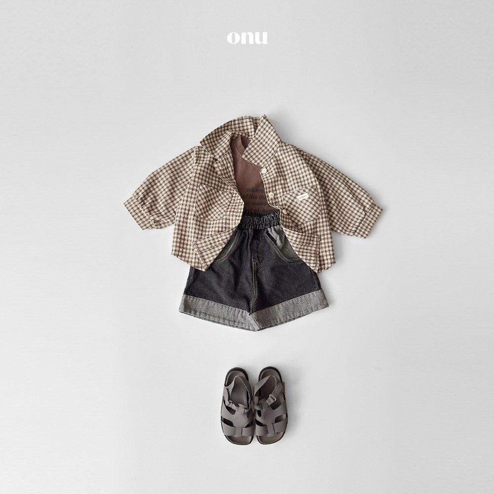 正韓春ONU小童小格紋襯衫