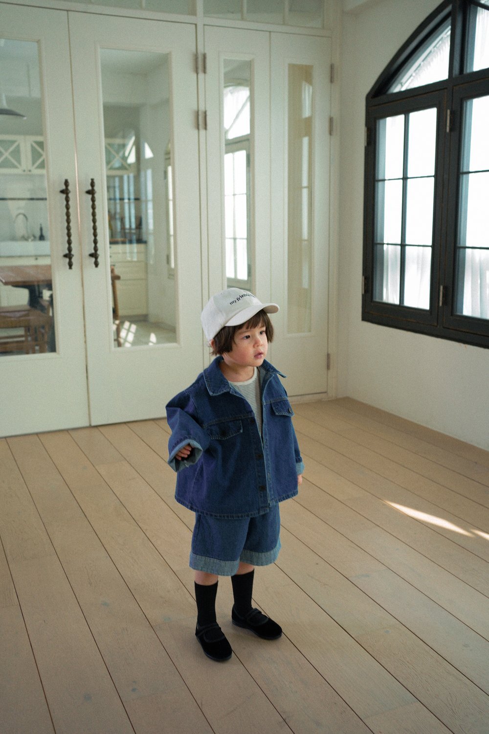 正韓春ONU小童兩色牛仔短褲