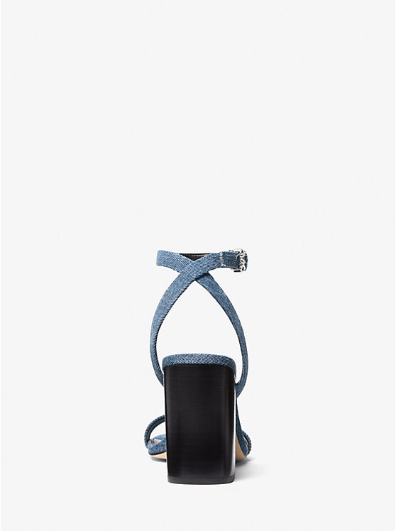 【Michael Kors】Merriam Denim Block Heel Sandal  藍
