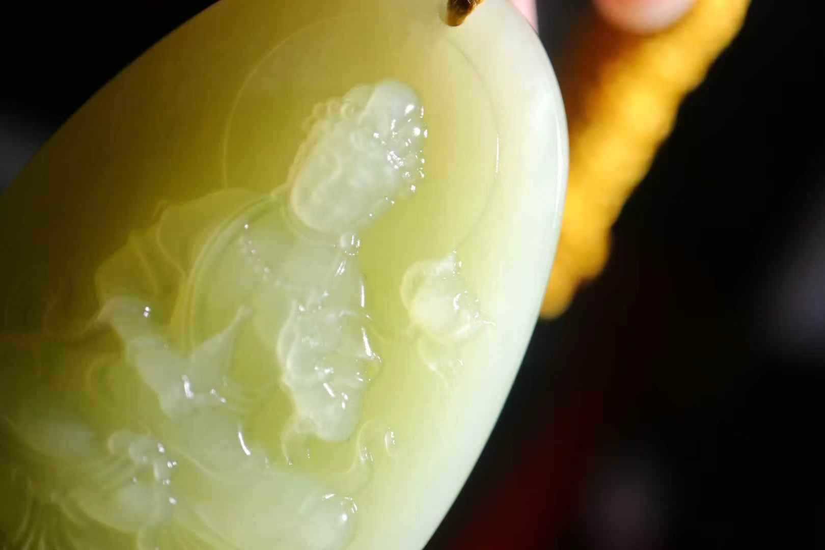 18760 和田玉黃口觀音