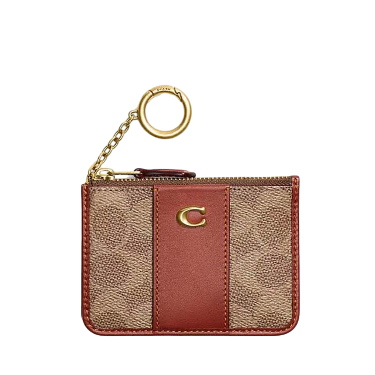 【Coach】經典 SIGNATURE 帆布迷你輕薄卡夾  咖