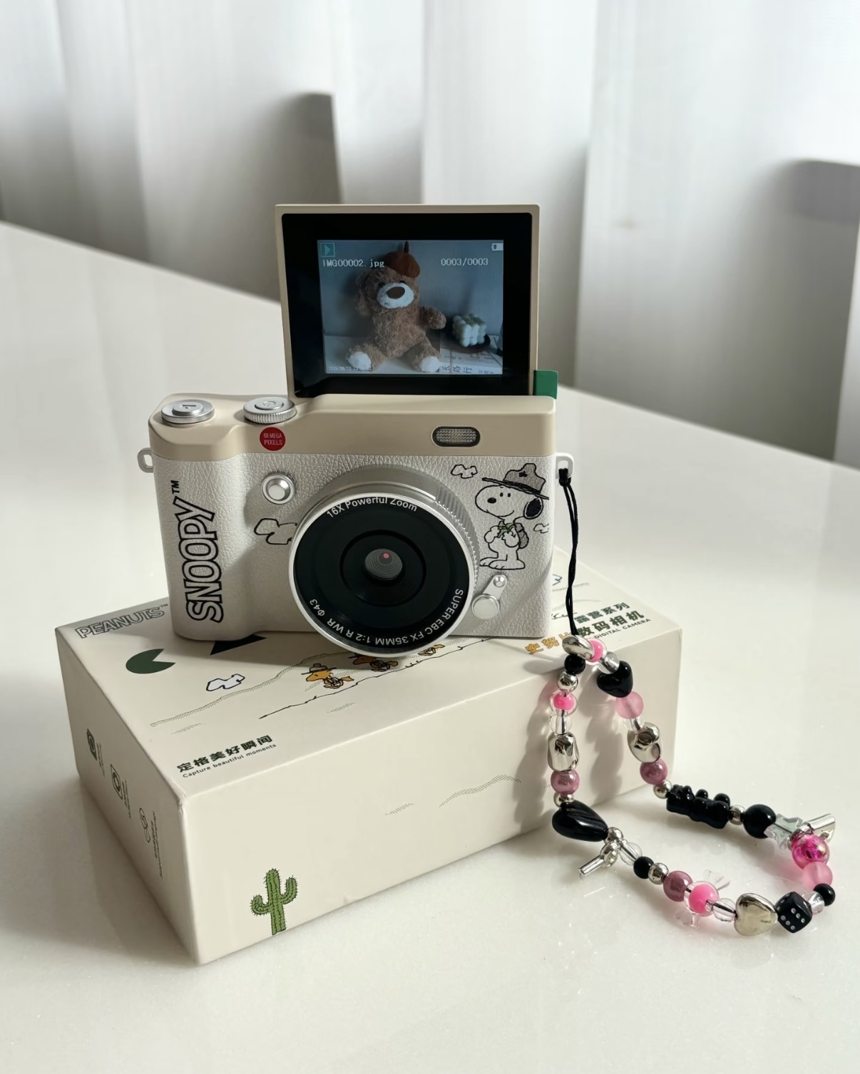 <正版授權>史努比 復古4K 翻轉螢幕 CCD相機