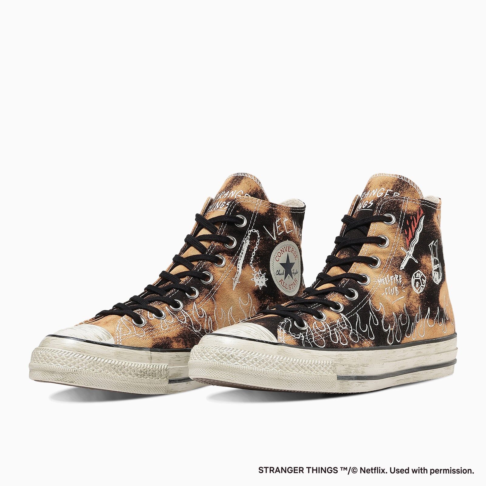 預購┃CONVERSE ALL STAR AGED 87 HC HI X STRANGER THINGS 5 怪奇物語5 火焰塗鴉 復古 做舊 高筒鞋