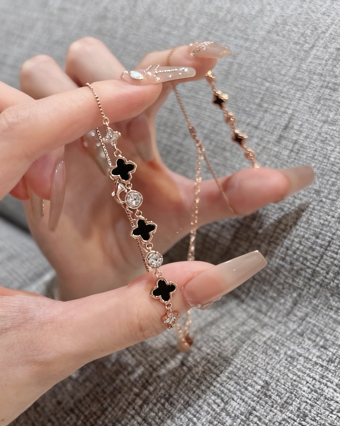 LILY99 採用施華洛世奇水晶 四葉草 花形 深海貝母 手鍊 925銀 鑲銀 水晶