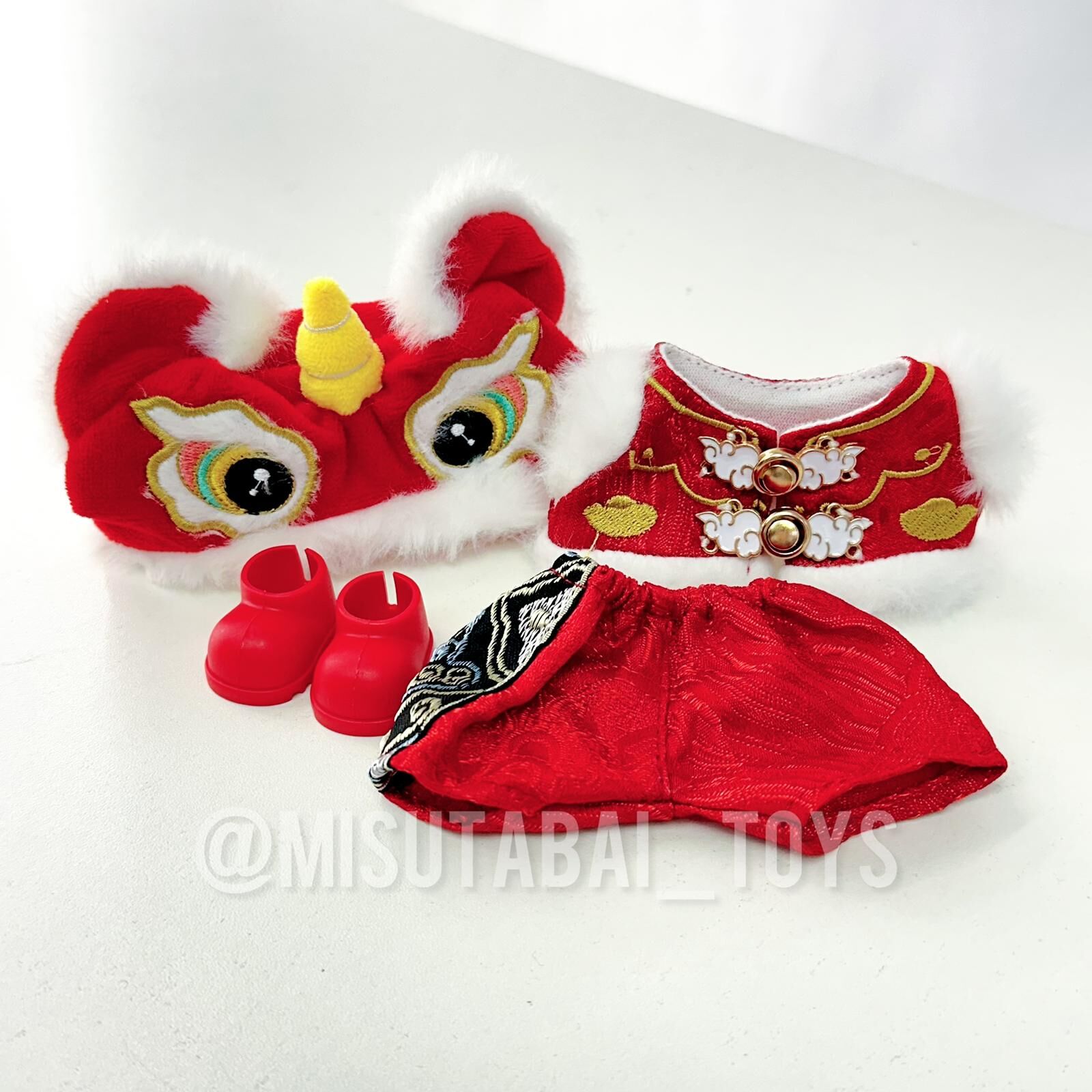 Doll Outfit Traditional & Fancy T51 - 新年紅色舞獅裝