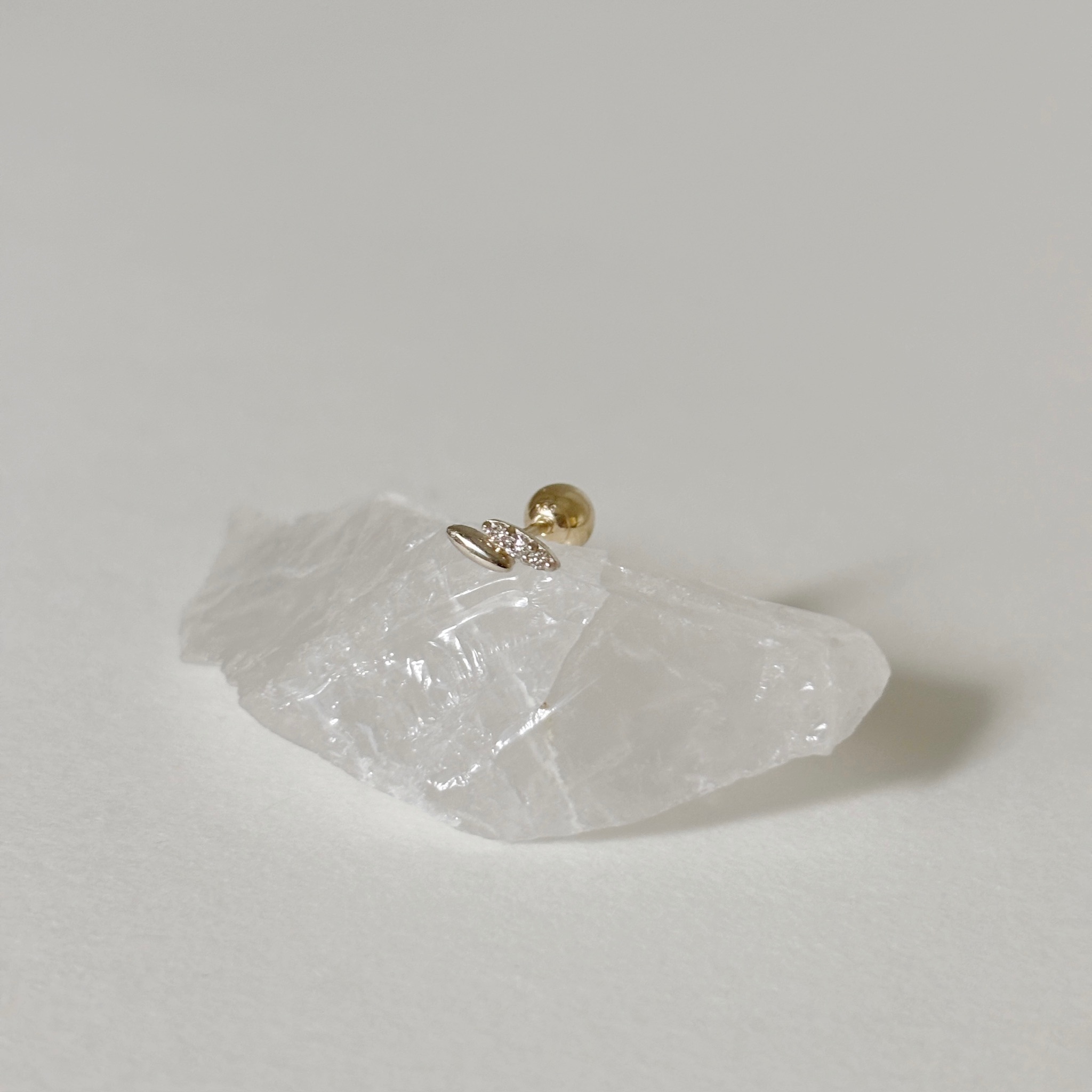 14K Hazy新芽真鑽轉珠耳環