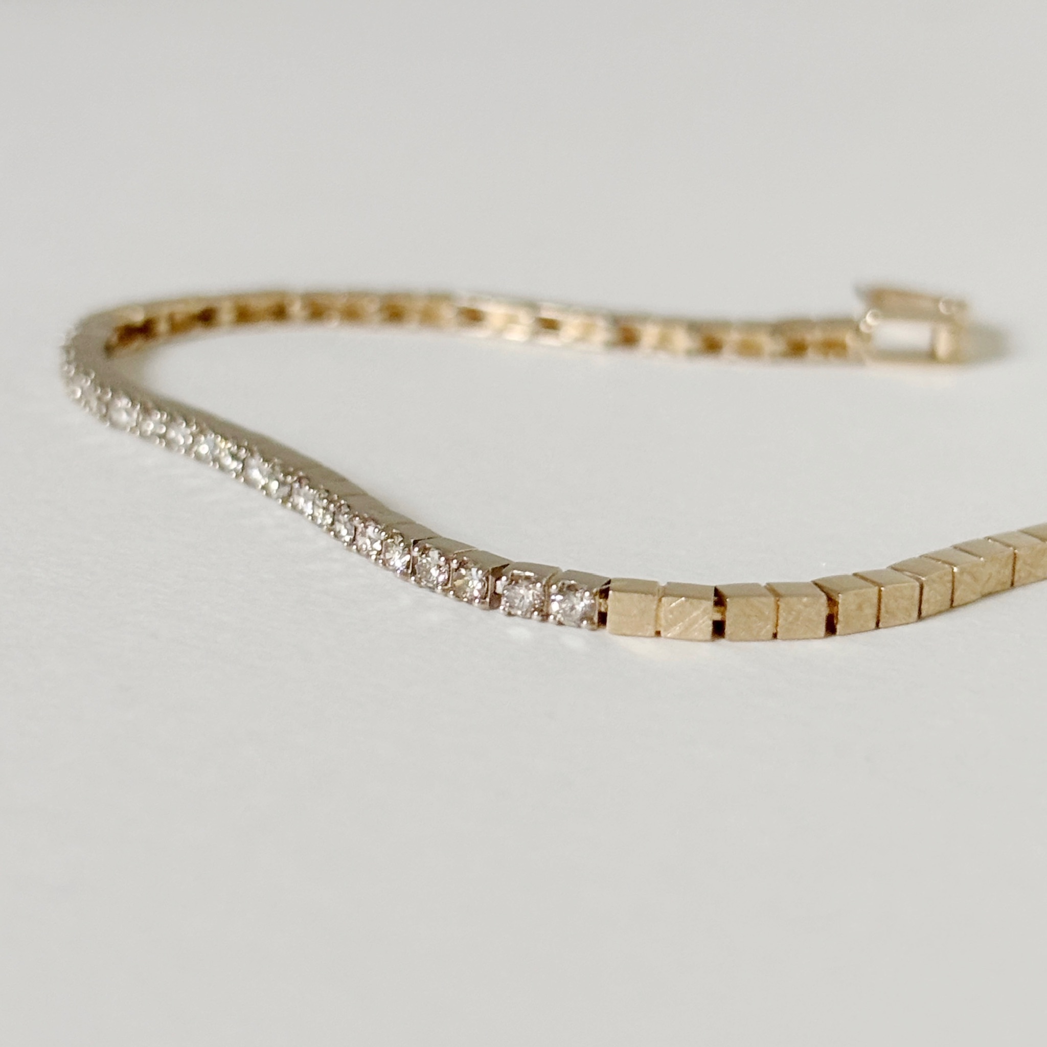 14K Hazy份量感方塊tennis真鑽手鏈