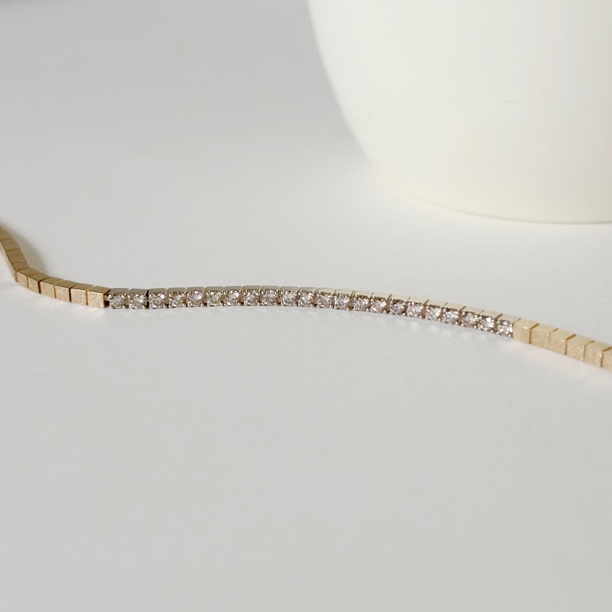 14K Hazy份量感方塊tennis真鑽手鏈