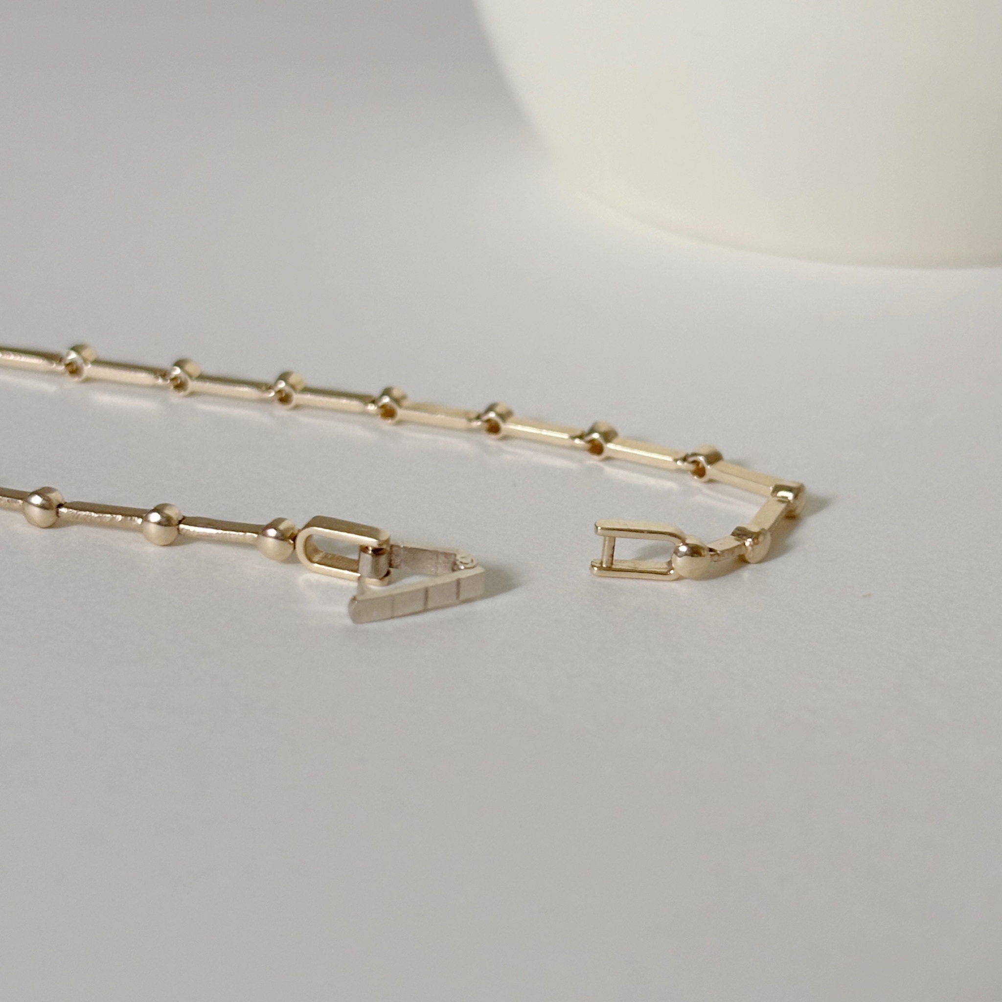 14K Hazy份量感節點圓鑽扣式手鏈