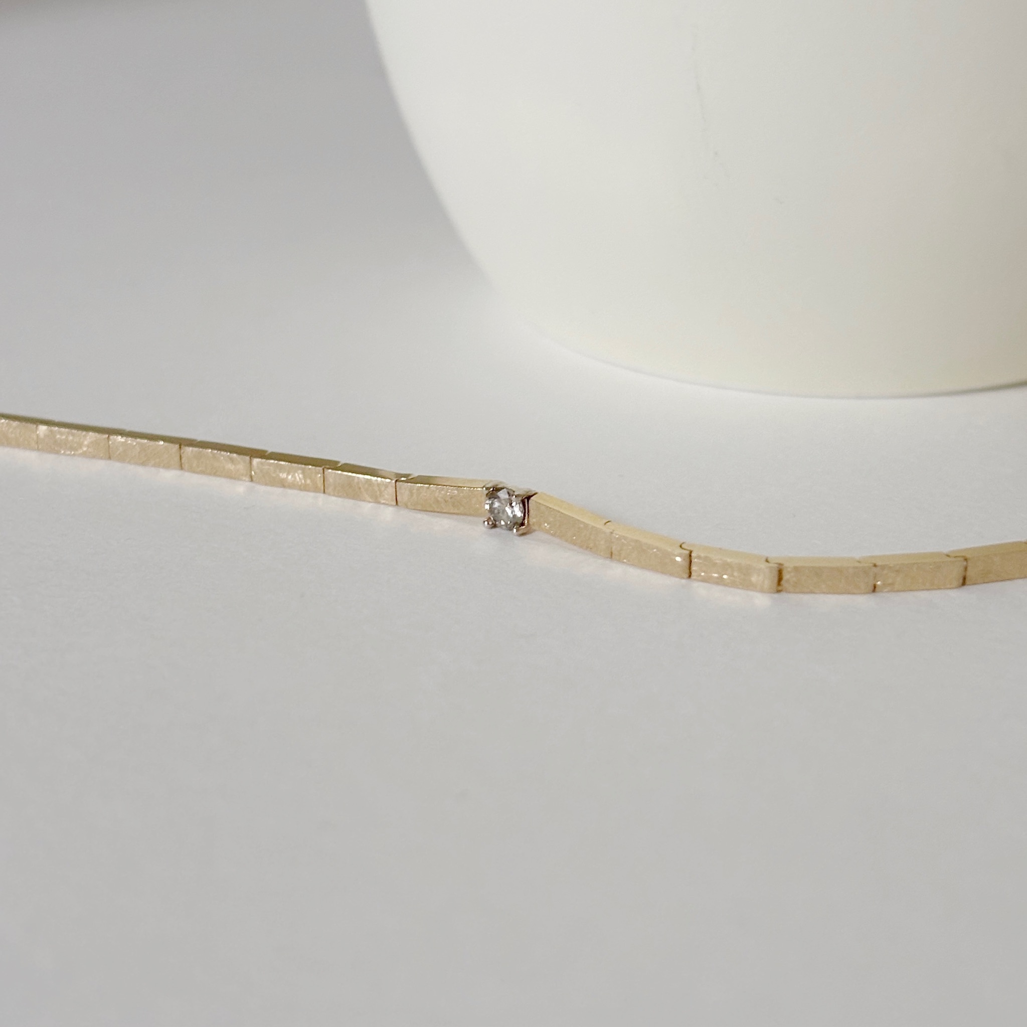 14K Hazy份量感長鍊節單鑽扣式手鏈