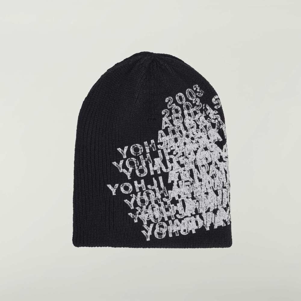 【 Y-3 GRAPHIC BEANIE 解構文字毛帽 - 黑 】