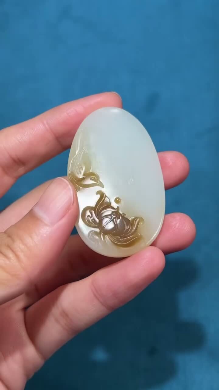 和田玉喜事連連,天然和田玉軟玉