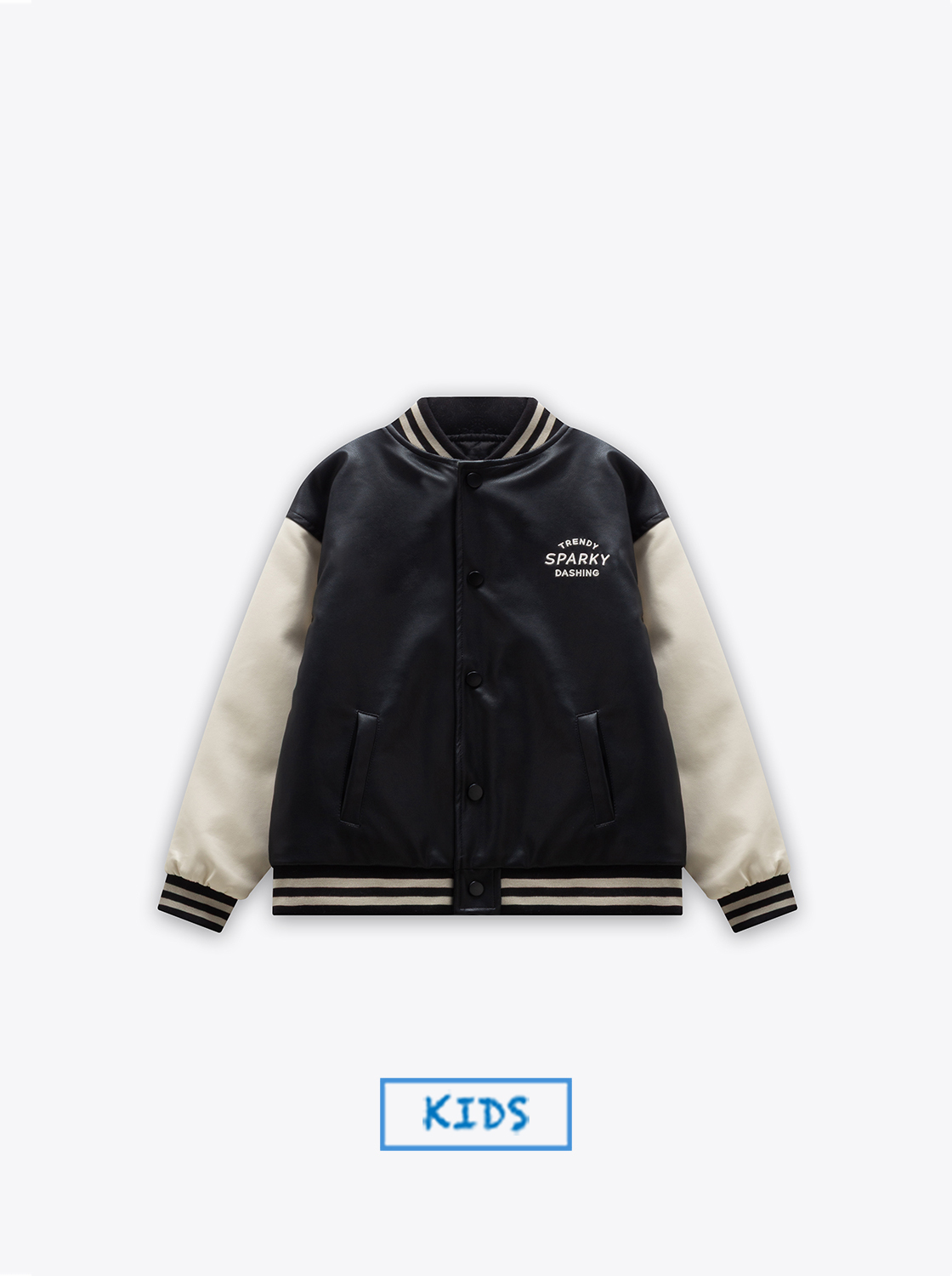 撞色棒球皮外套【童裝】