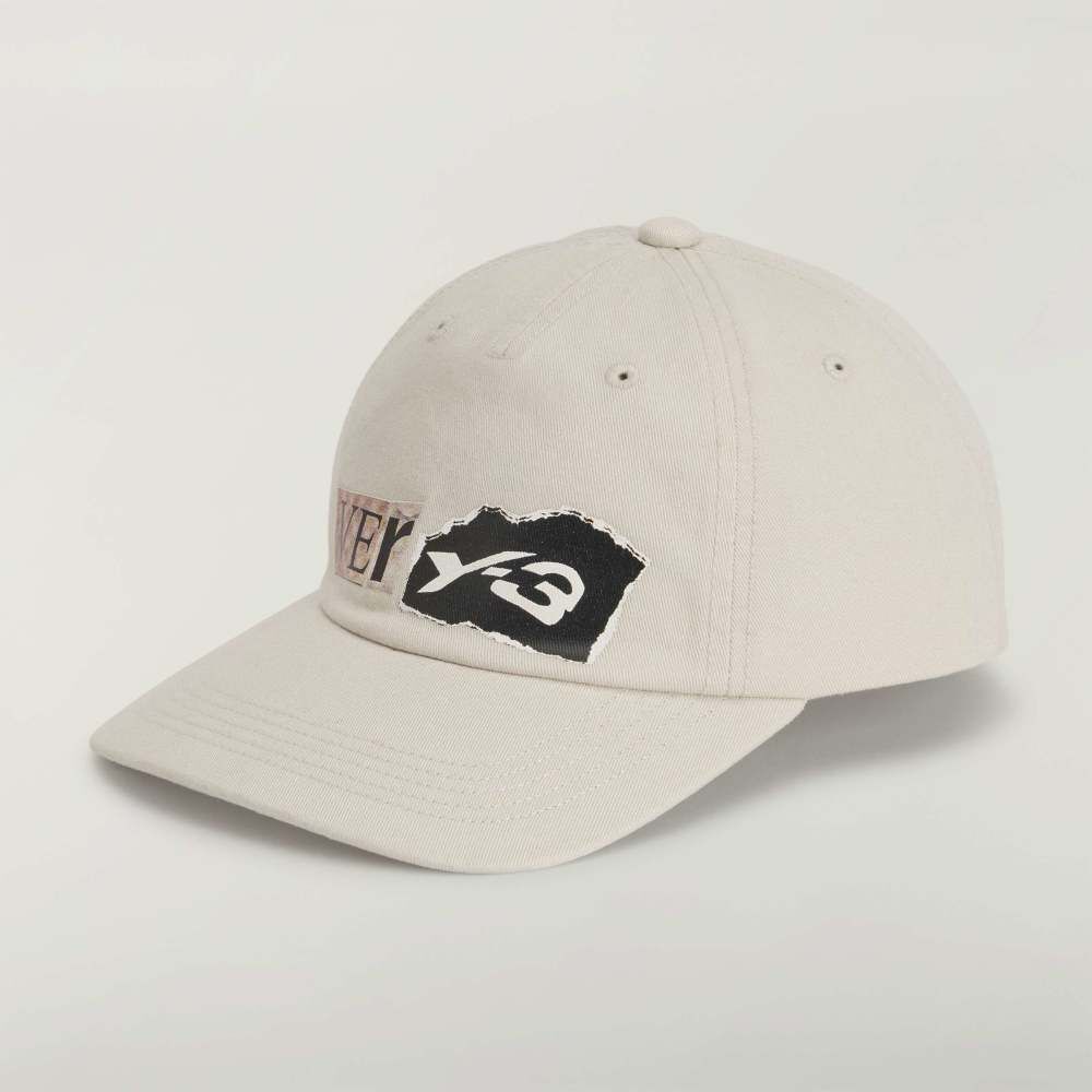 【 Y-3 VERY-3 GRAPHIC DAD CAP 街頭風格老爹帽 - 奶油白 】