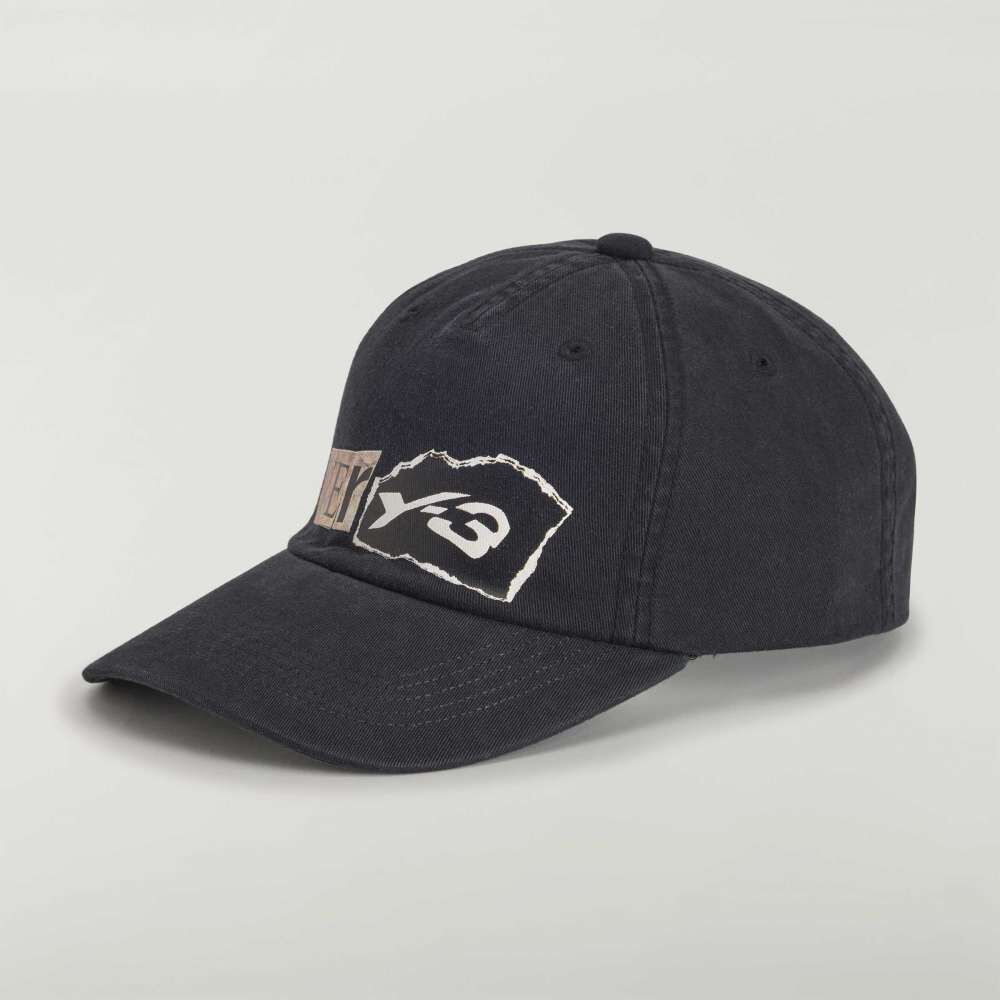 【 Y-3 VERY-3 GRAPHIC DAD CAP 街頭風格老爹帽 - 黑 】