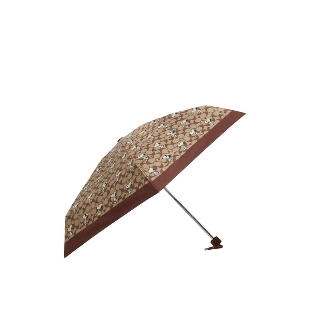 【Coach Outlet】Coach X Peanuts Uv Protection Mini Umbrella With Signature Snoopy Print  咖