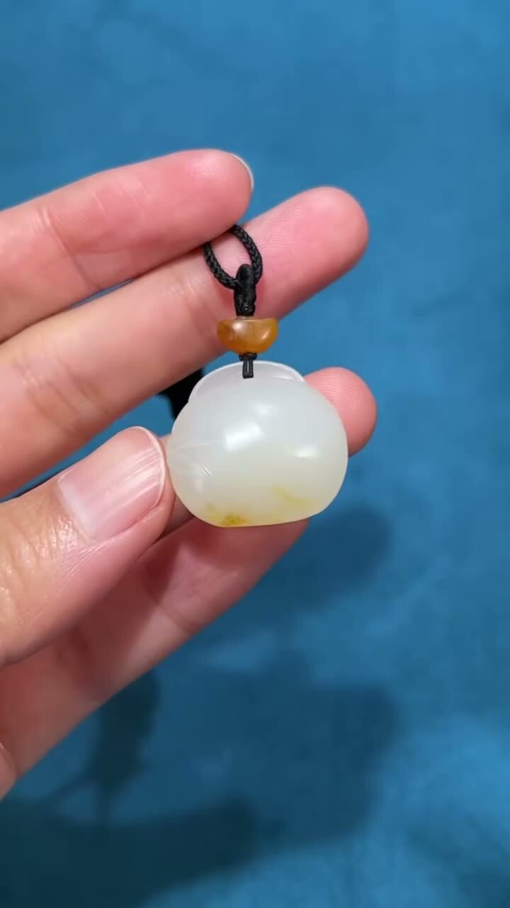 18245 和田玉籽料竹報平安