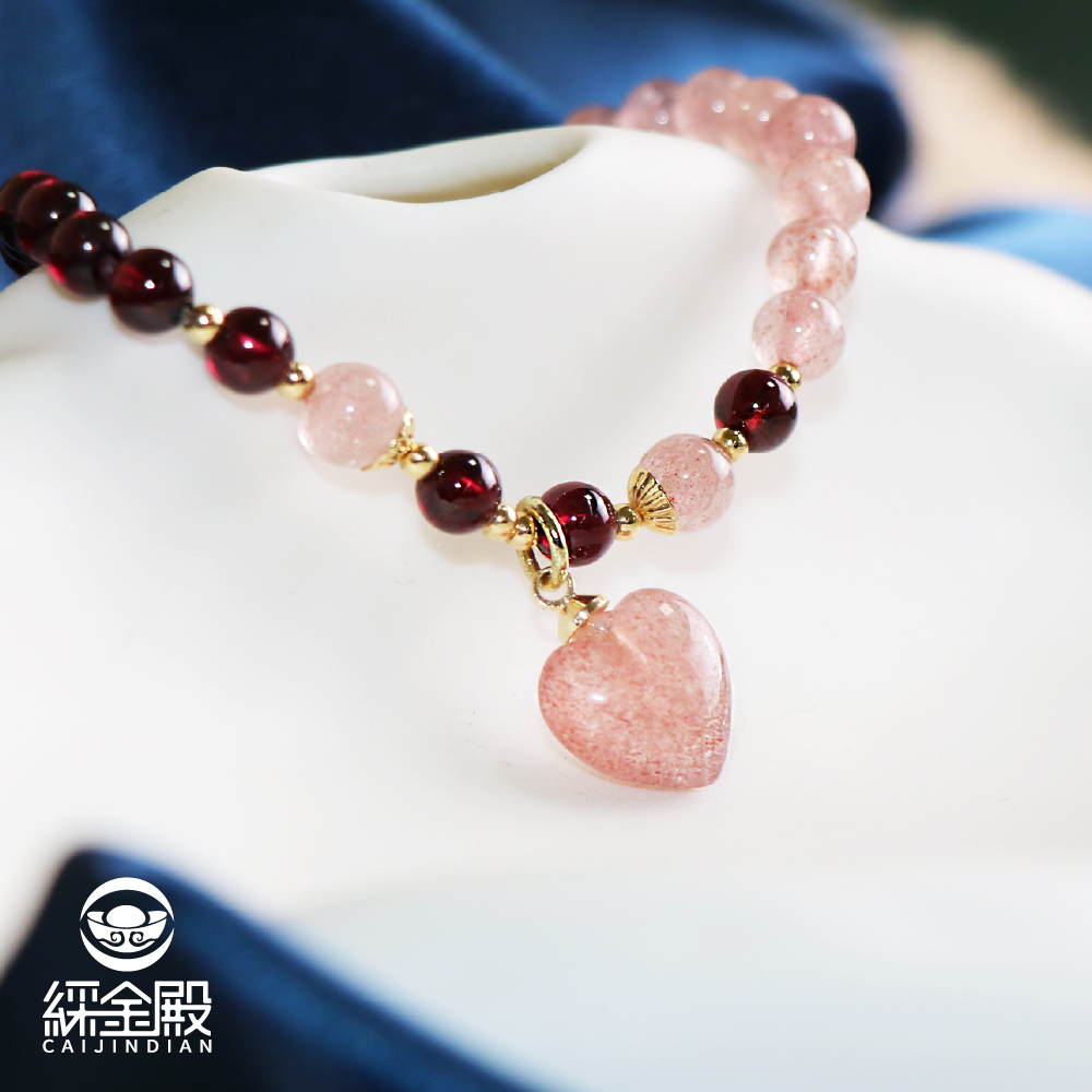 粉晶石榴好孕緣手鍊【已過爐】│好孕│女性魅力【綵金殿】