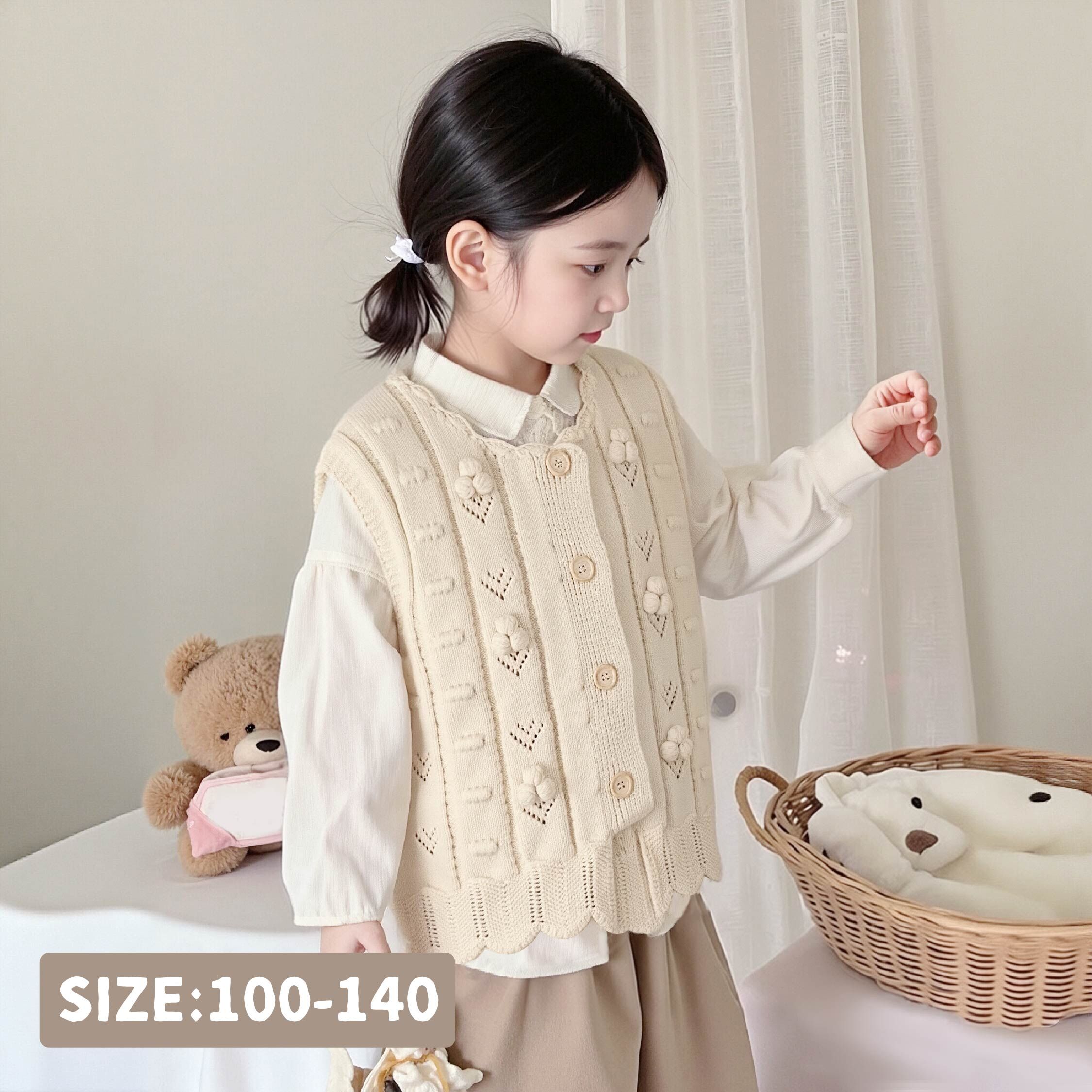 【H55792】質感層次造型針織背心/上衣