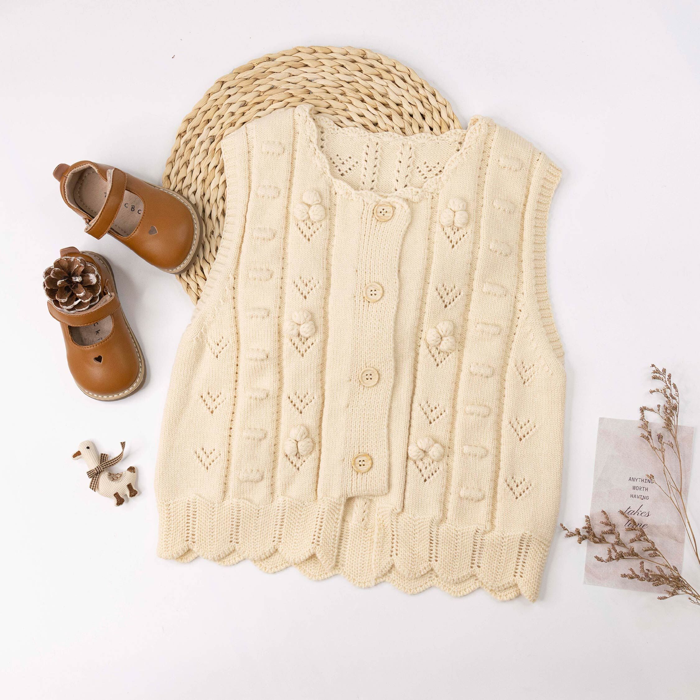 【H55792】質感層次造型針織背心/上衣