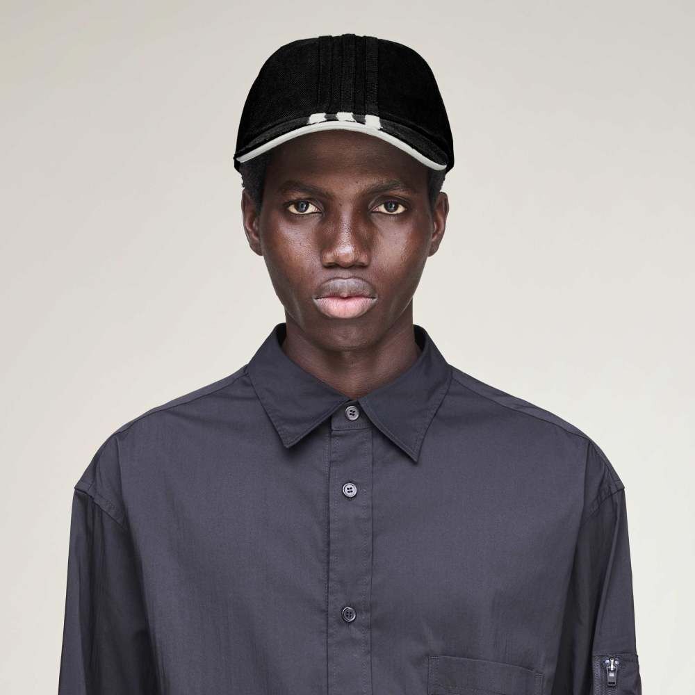 【 Y-3 STRIPES CAP 仿舊破壞三線棒球帽 - 黑 】