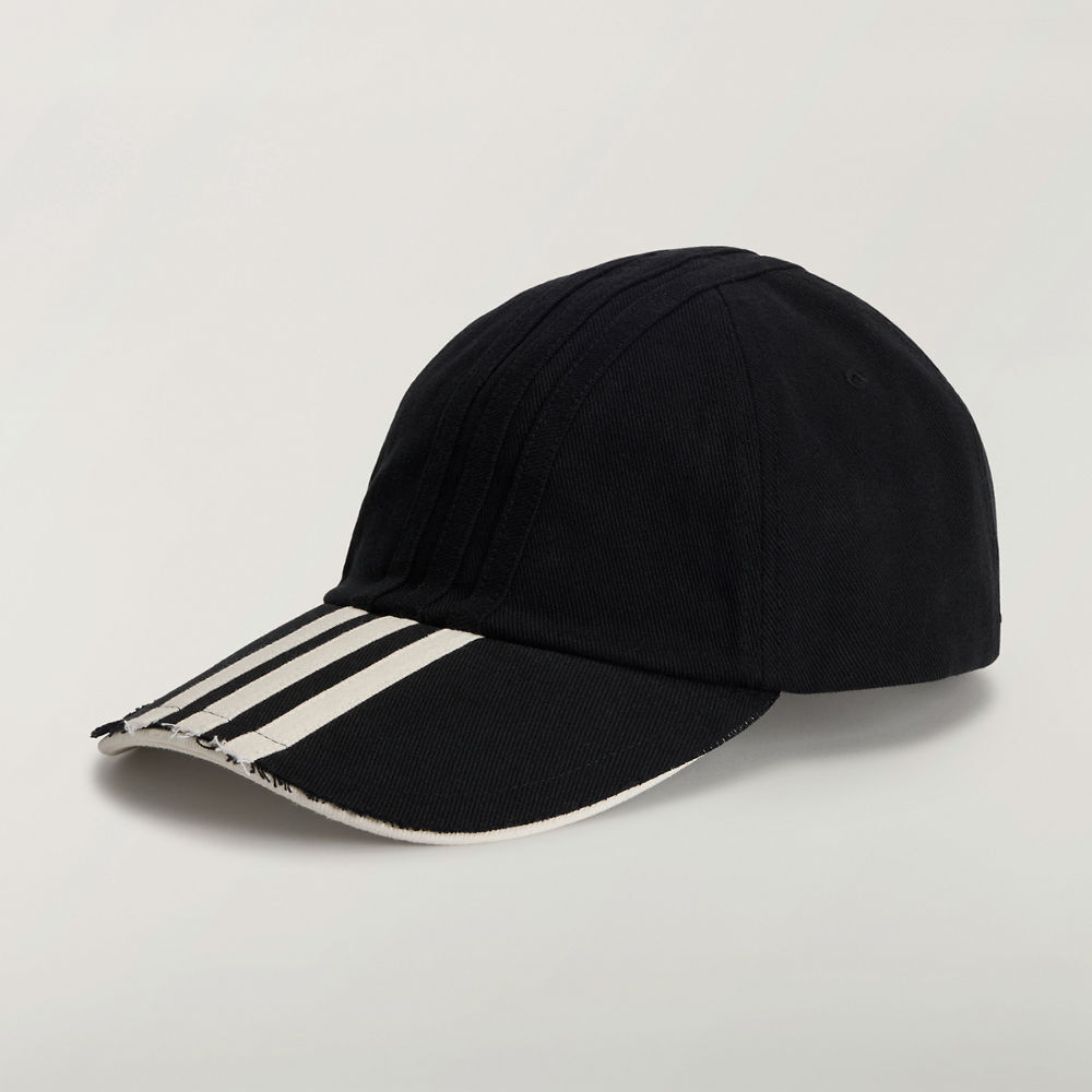 【 Y-3 STRIPES CAP 仿舊破壞三線棒球帽 - 黑 】