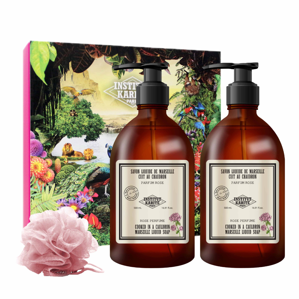 【GISH Beauty】Institut Karite Paris 巴黎乳油木-頂級草本玫瑰花園 保濕馬賽液體皂香氛禮盒